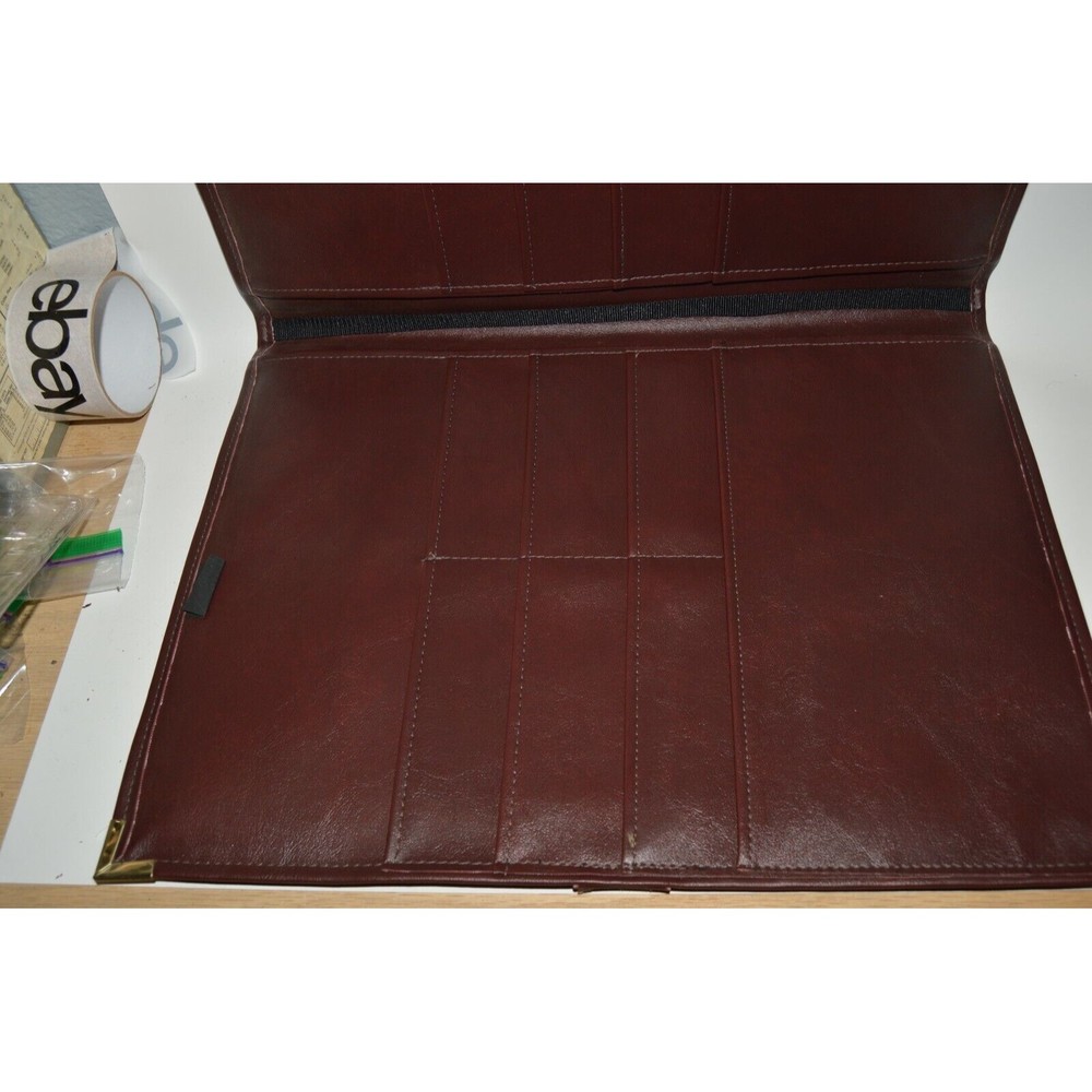 High End Large Omega Designs Brown Leather Sales Display Attaché Case Notepad - Picture 3 of 6